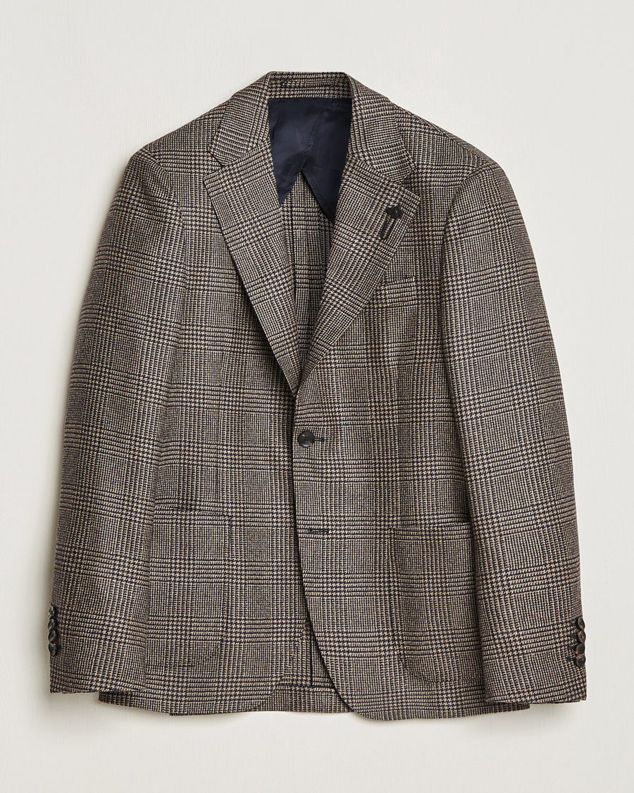 Men | Lardini | Lardini | Checked Wool Blazer Brown/Navy