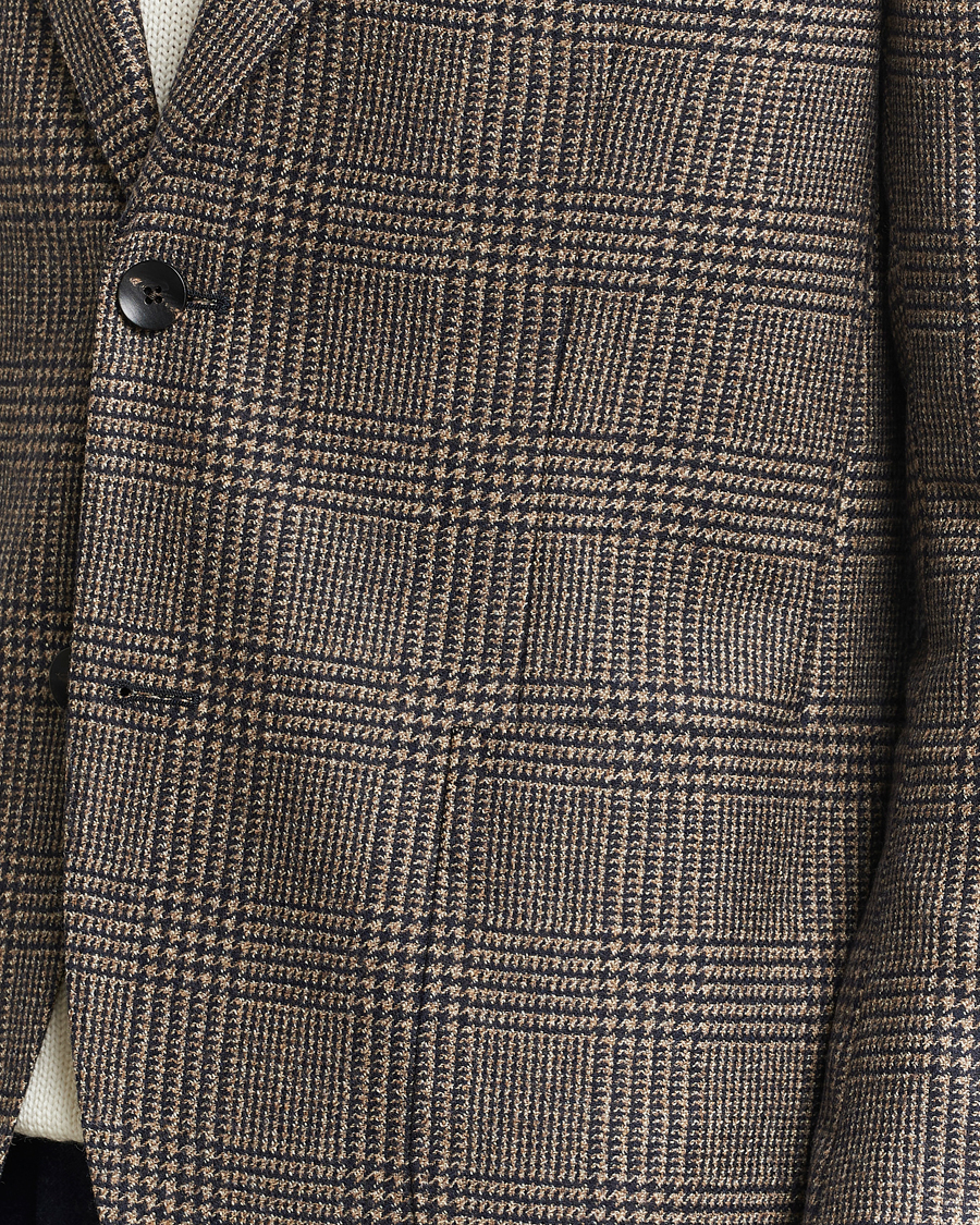 Men | Blazers | Lardini | Checked Wool Blazer Brown/Navy