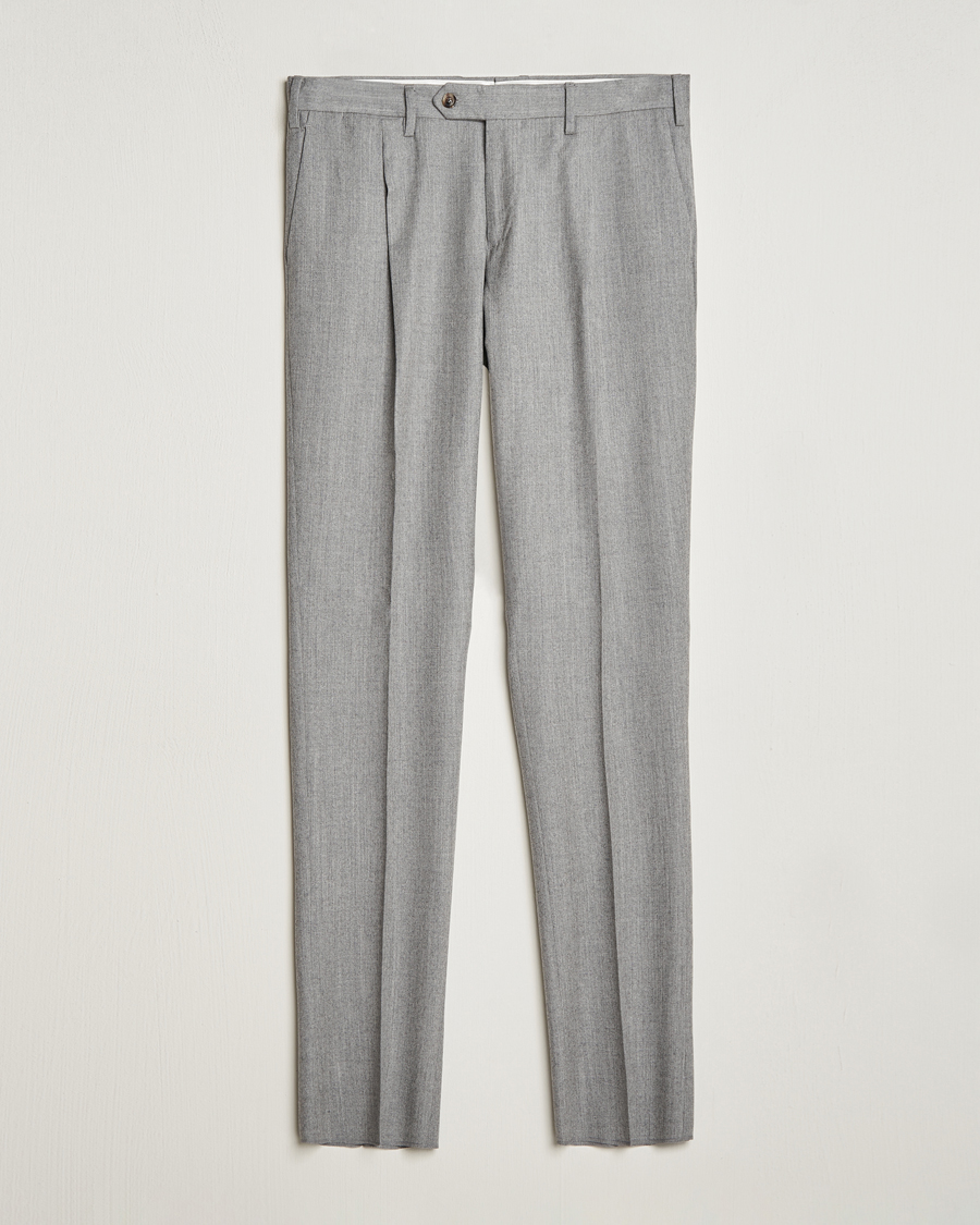 Men | Lardini | Lardini | Wool/Cashmere One Pleat Trousers Light Grey