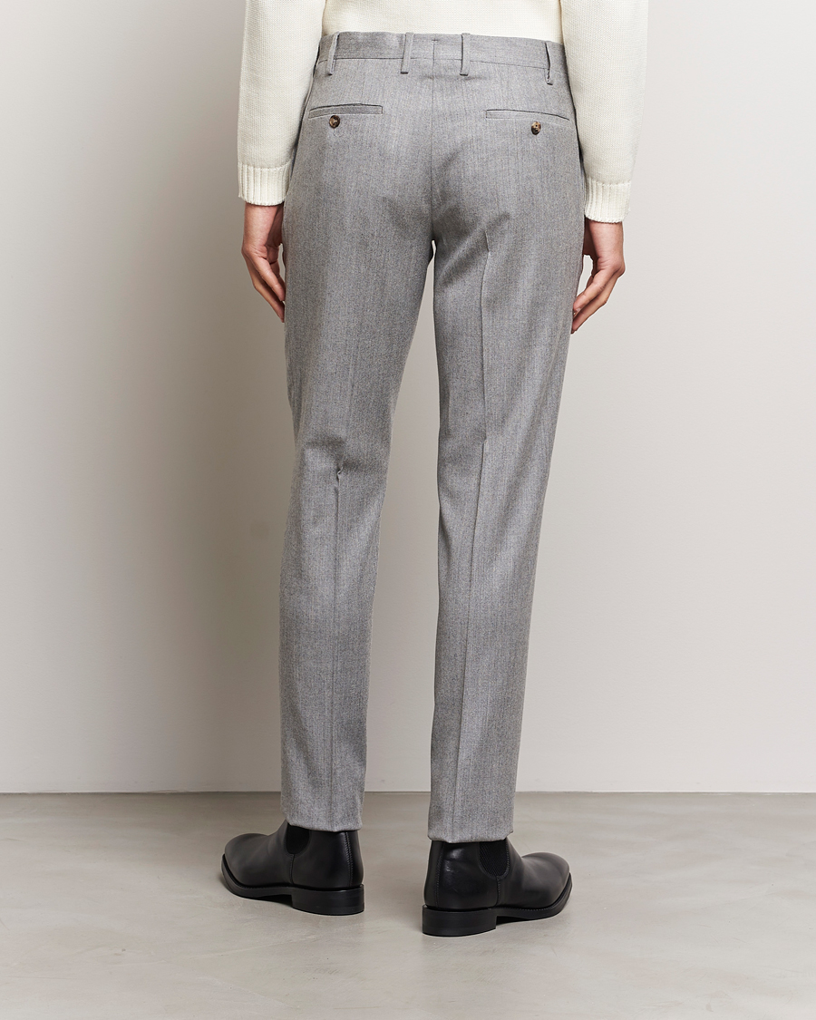 Men | Trousers | Lardini | Wool/Cashmere One Pleat Trousers Light Grey