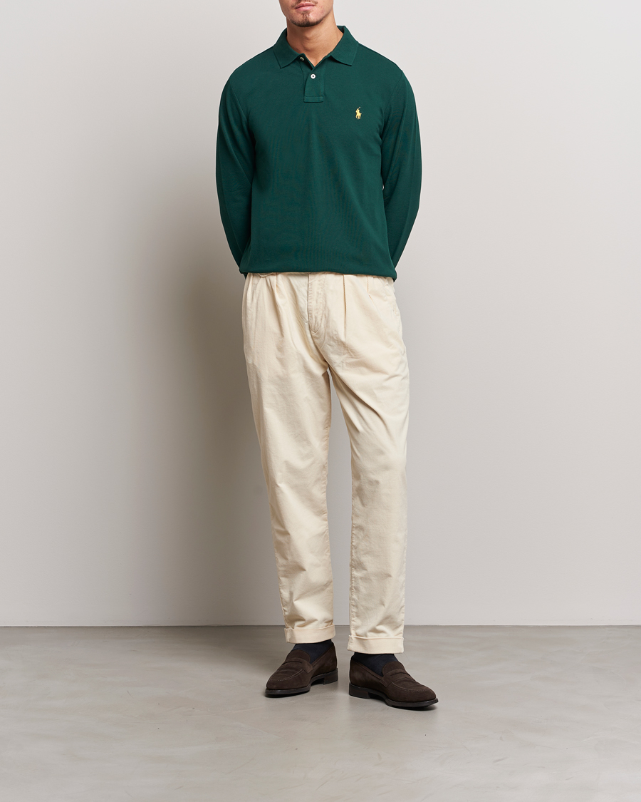 Men | Sweaters & Knitwear | Polo Ralph Lauren | Custom Slim Fit Long Sleeve Polo Hunt Club Green