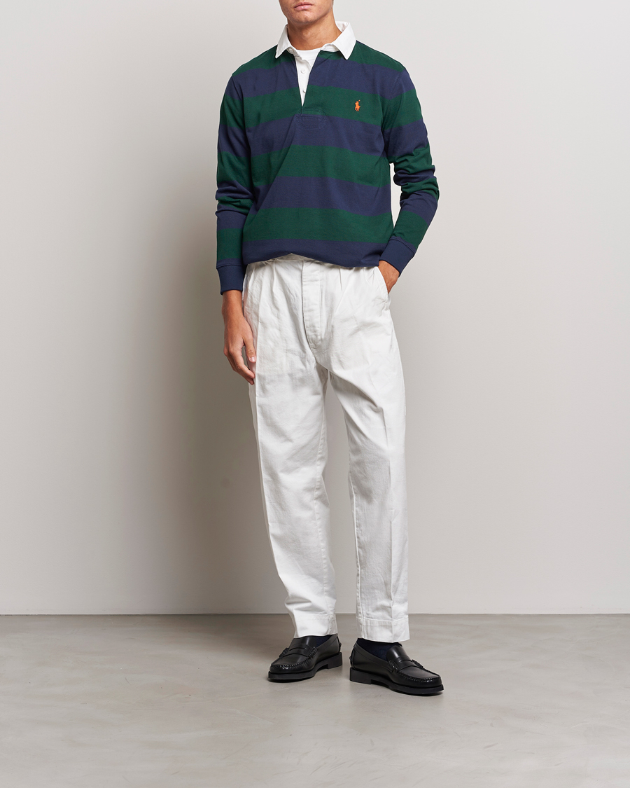 Men | Sweaters & Knitwear | Polo Ralph Lauren | Jersey Striped Rugger Navy/Green