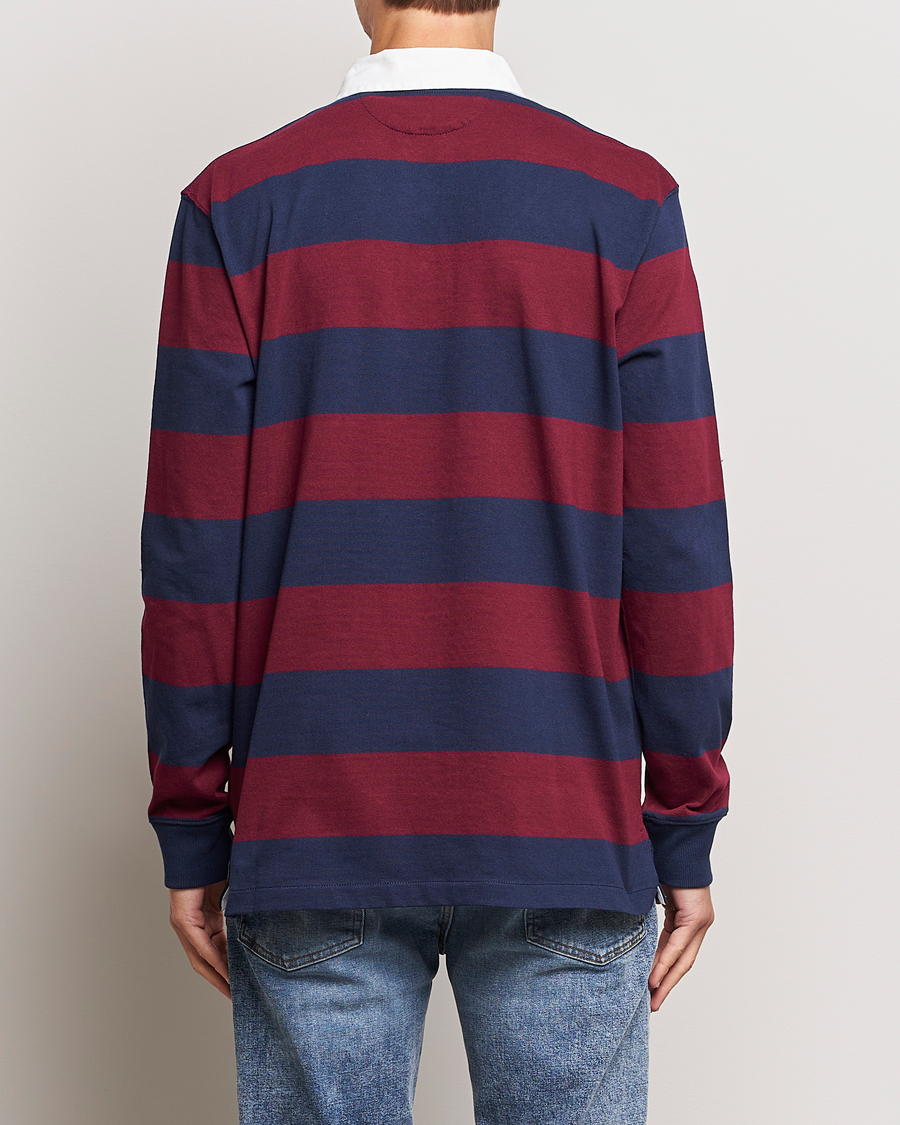 Men | Sweaters & Knitwear | Polo Ralph Lauren | Jersey Striped Rugger Navy/Wine