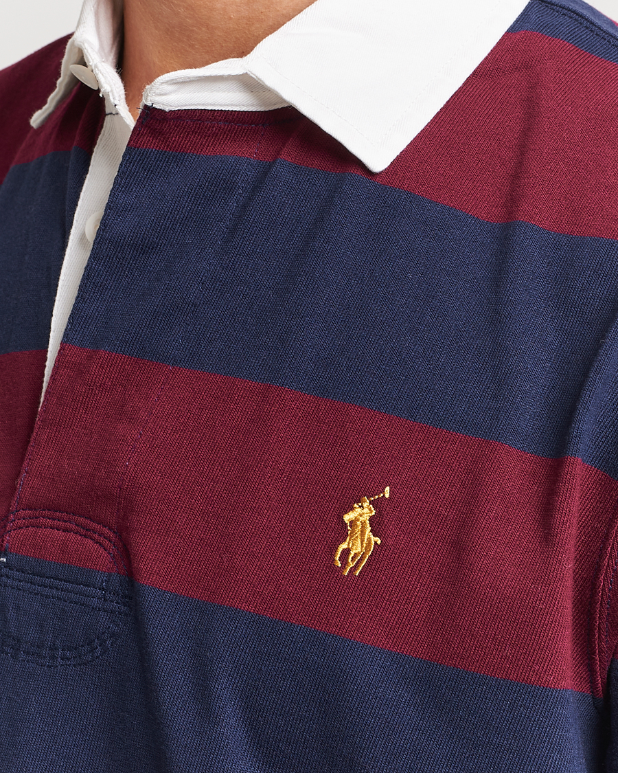 Men | Sweaters & Knitwear | Polo Ralph Lauren | Jersey Striped Rugger Navy/Wine