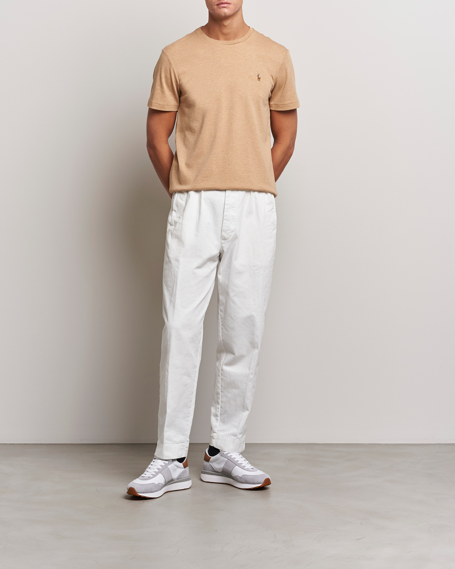 Men | T-Shirts | Polo Ralph Lauren | Luxury Pima Cotton Crew Neck T-Shirt Camel Heather