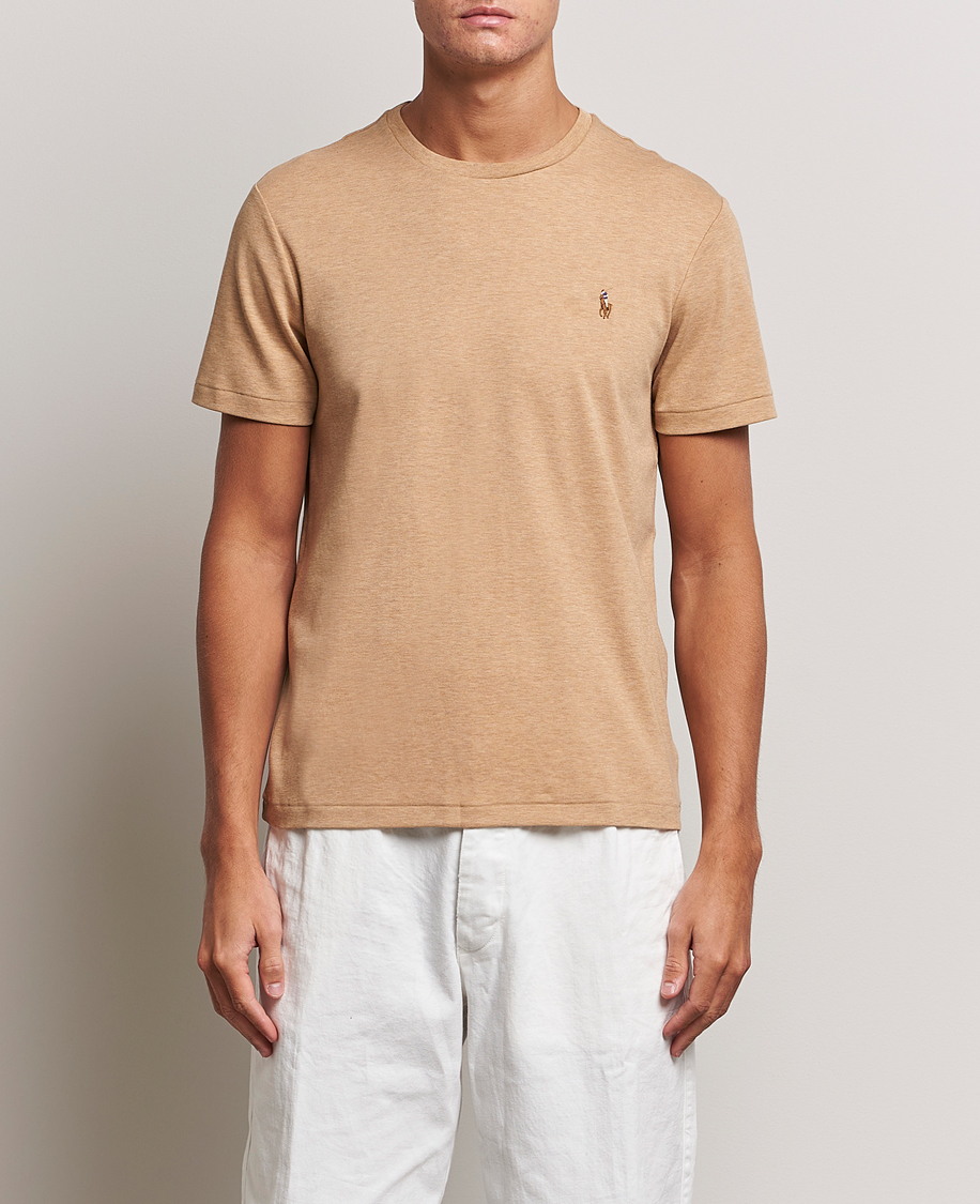 Men |  | Polo Ralph Lauren | Luxury Pima Cotton Crew Neck T-Shirt Camel Heather