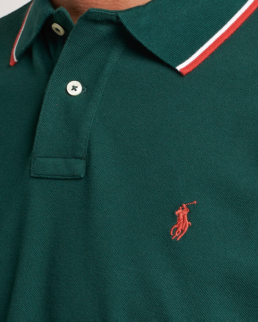 Men | Polo Shirts | Polo Ralph Lauren | Custom Slim Fit Piped Polo Hunt Club Green