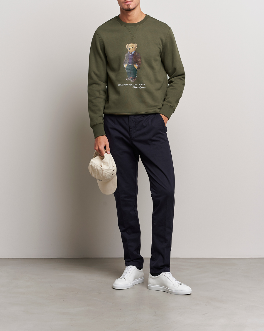 Men | Sweaters & Knitwear | Polo Ralph Lauren | Printed Denim Bear Sweatshirt Expedition Olive