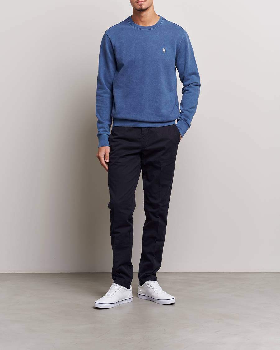Men | Sweaters & Knitwear | Polo Ralph Lauren | Loopback Terry Crew Neck Sweatshirt Light Navy