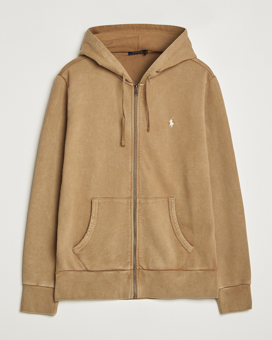 Men | Sweaters & Knitwear | Polo Ralph Lauren | Loopback Full Zip Hoodie Rustic Tan
