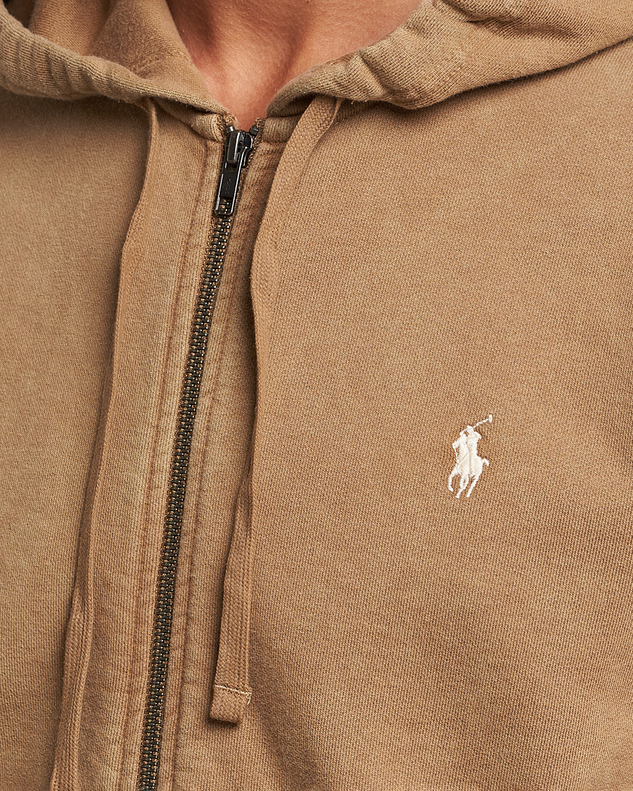 Men | Sweaters & Knitwear | Polo Ralph Lauren | Loopback Full Zip Hoodie Rustic Tan