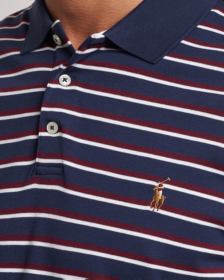 Men | Polo Shirts | Polo Ralph Lauren | Luxury Pima Cotton Striped Polo French Navy/White