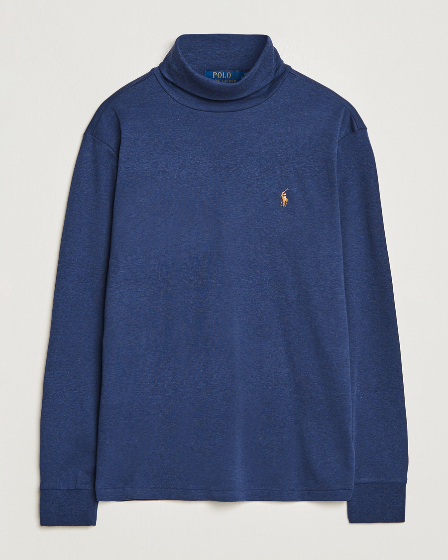 Men | Sweaters & Knitwear | Polo Ralph Lauren | Luxury Pima Cotton Rollneck Spring Navy Heather