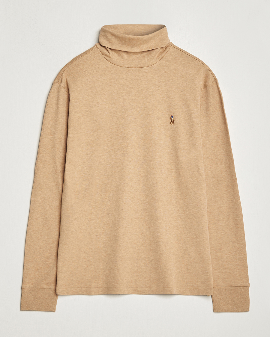 Men | Sweaters & Knitwear | Polo Ralph Lauren | Luxury Pima Cotton Rollneck Camel Heather