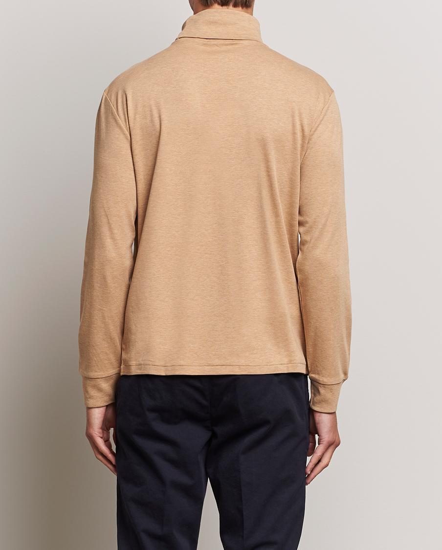 Men | Sweaters & Knitwear | Polo Ralph Lauren | Luxury Pima Cotton Rollneck Camel Heather
