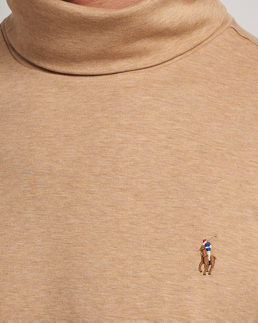 Men | Sweaters & Knitwear | Polo Ralph Lauren | Luxury Pima Cotton Rollneck Camel Heather