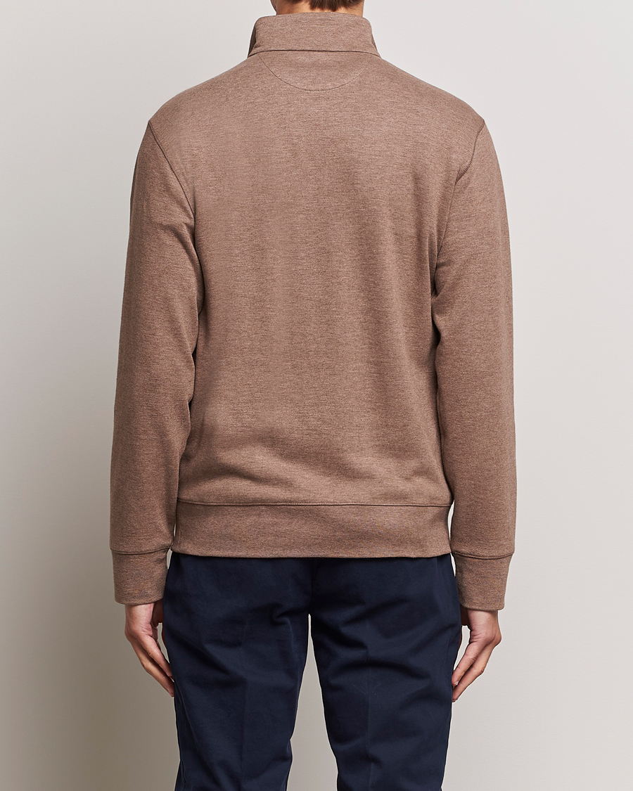 Men | Sweaters & Knitwear | Polo Ralph Lauren | Tech Double Knit Half Zip Brown Heather