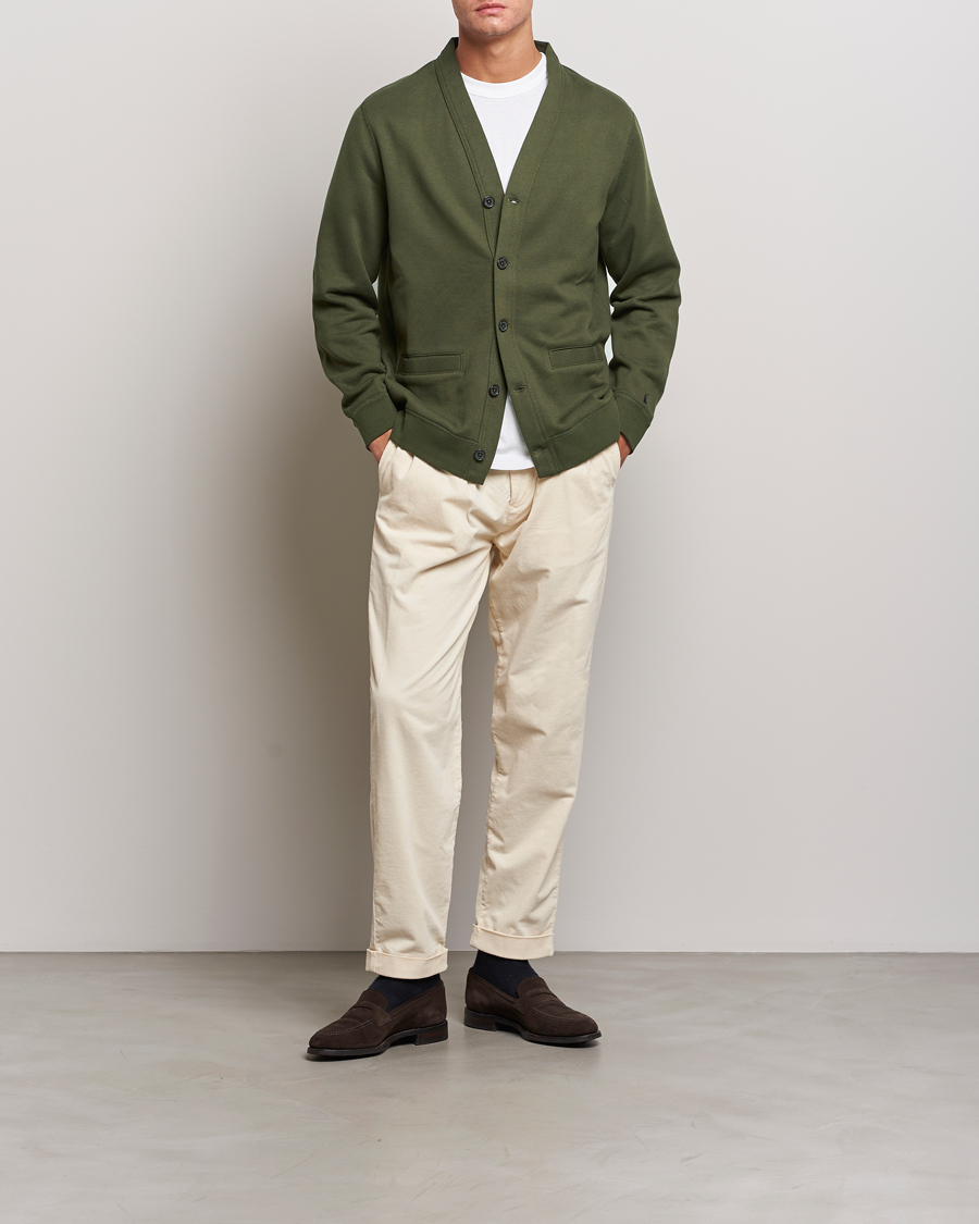 Men | Sweaters & Knitwear | Polo Ralph Lauren | RL Fleece Cardigan Armadillo Green