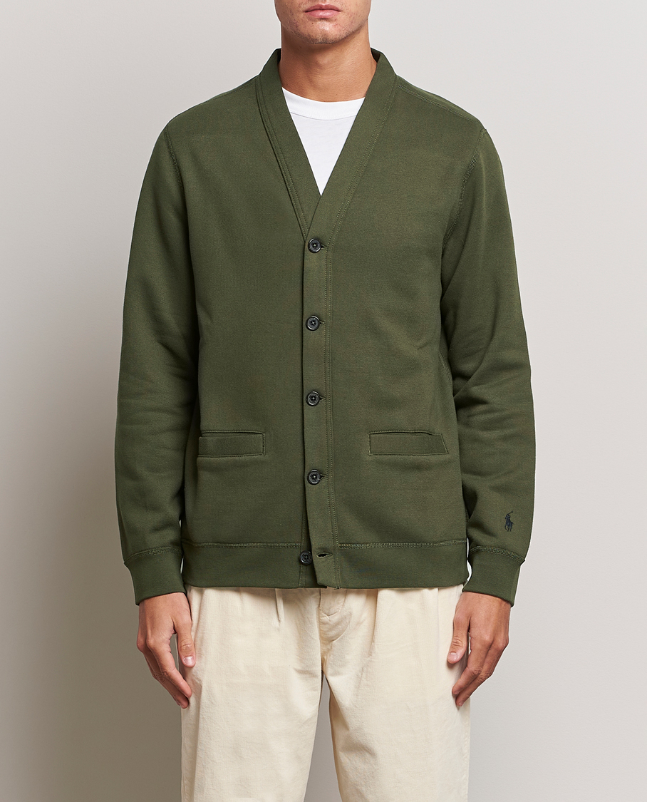 Men | Sweaters & Knitwear | Polo Ralph Lauren | RL Fleece Cardigan Armadillo Green