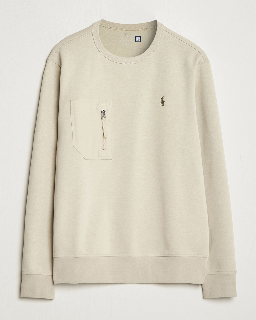 Men | Sweaters & Knitwear | Polo Ralph Lauren | Double Knit Pocket Sweatshirt Classic Stone