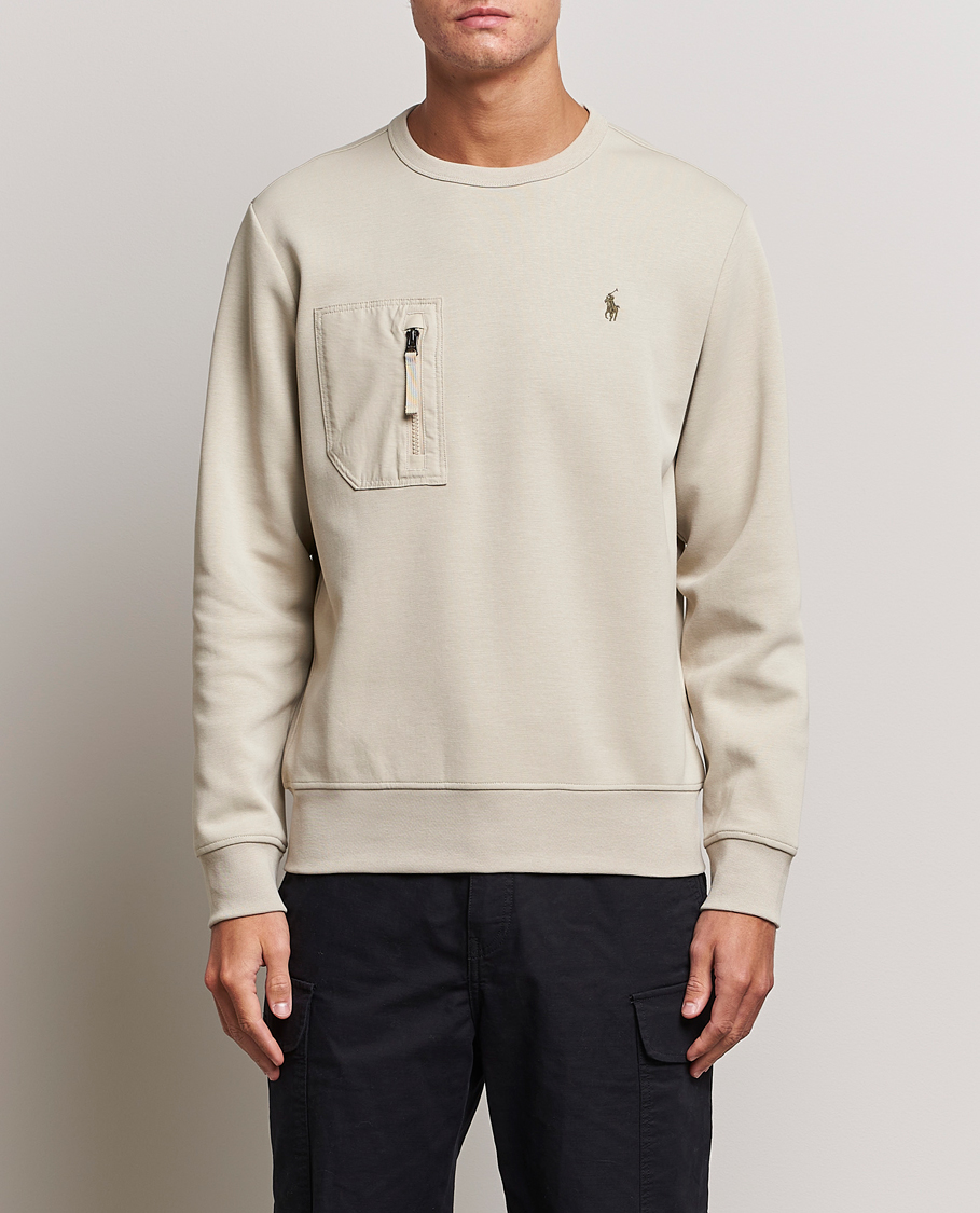 Men | Sweaters & Knitwear | Polo Ralph Lauren | Double Knit Pocket Sweatshirt Classic Stone