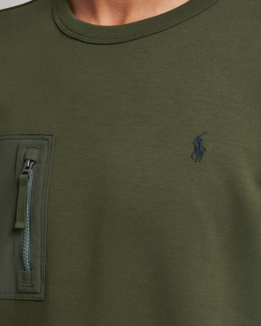 Men | Sweaters & Knitwear | Polo Ralph Lauren | Double Knit Pocket Sweatshirt Company Olive