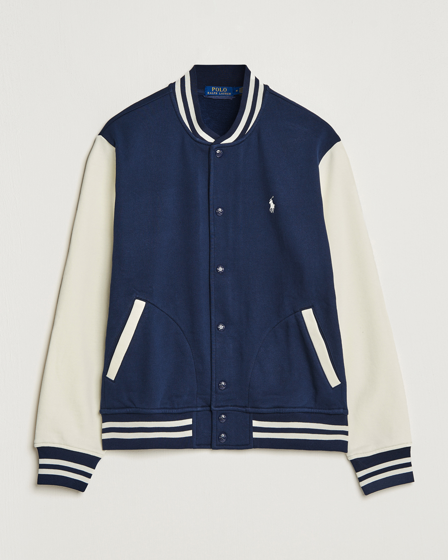 Men | Casual Jackets | Polo Ralph Lauren | Athletic Fleece Varsity Jacket Navy/Cream