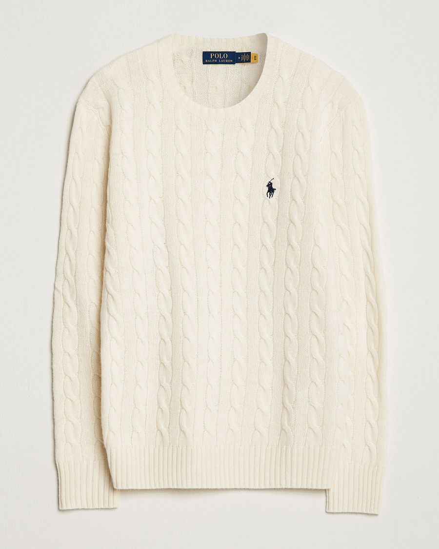 Men | Sweaters & Knitwear | Polo Ralph Lauren | Wool/Cashmere Cable Crew Neck Andover Cream