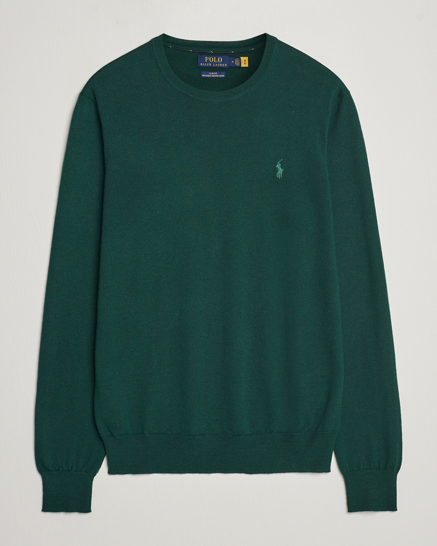 Men | Sweaters & Knitwear | Polo Ralph Lauren | Merino Crew Neck Pullover Hunt Club Green