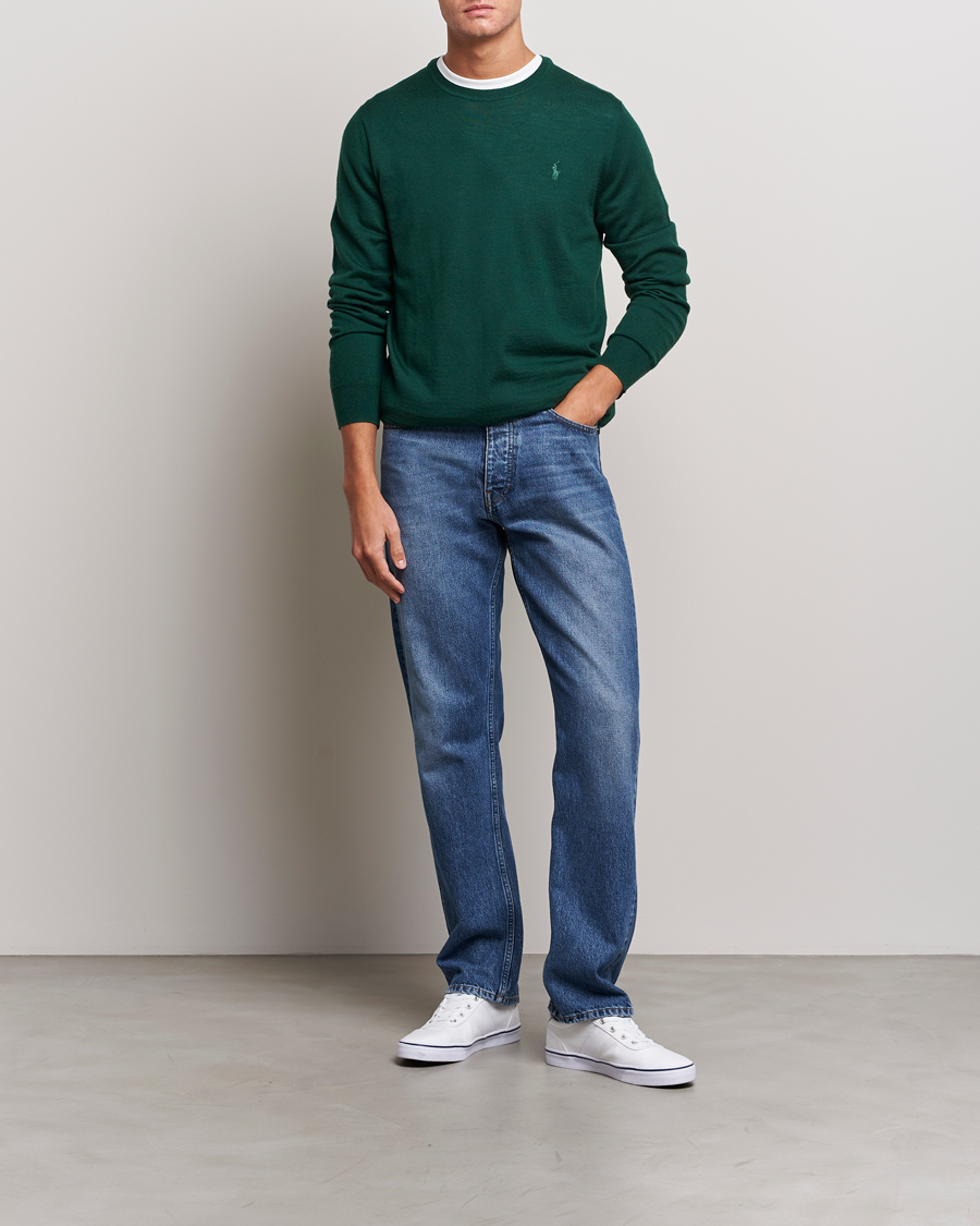 Men | Sweaters & Knitwear | Polo Ralph Lauren | Merino Crew Neck Pullover Hunt Club Green