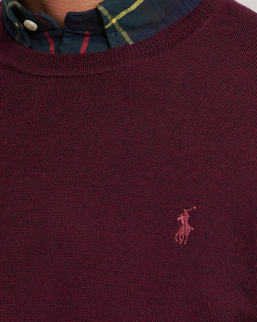 Men | Sweaters & Knitwear | Polo Ralph Lauren | Merino Crew Neck Pullover Aged Wine Heather