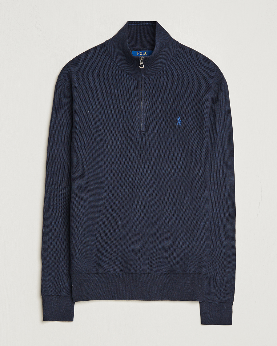 Polo Ralph Lauren Textured Half Zip Navy Heather at CareOfCarl.com