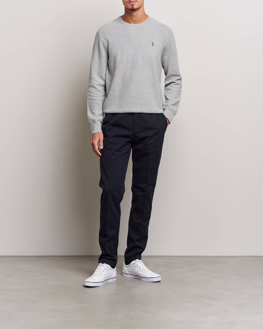 Men | Sweaters & Knitwear | Polo Ralph Lauren | Textured Crew Neck Sweater Andover Heather
