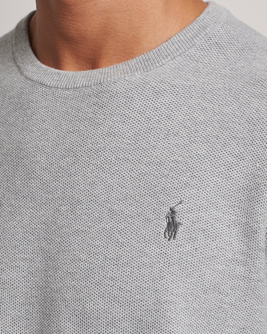 Men | Sweaters & Knitwear | Polo Ralph Lauren | Textured Crew Neck Sweater Andover Heather