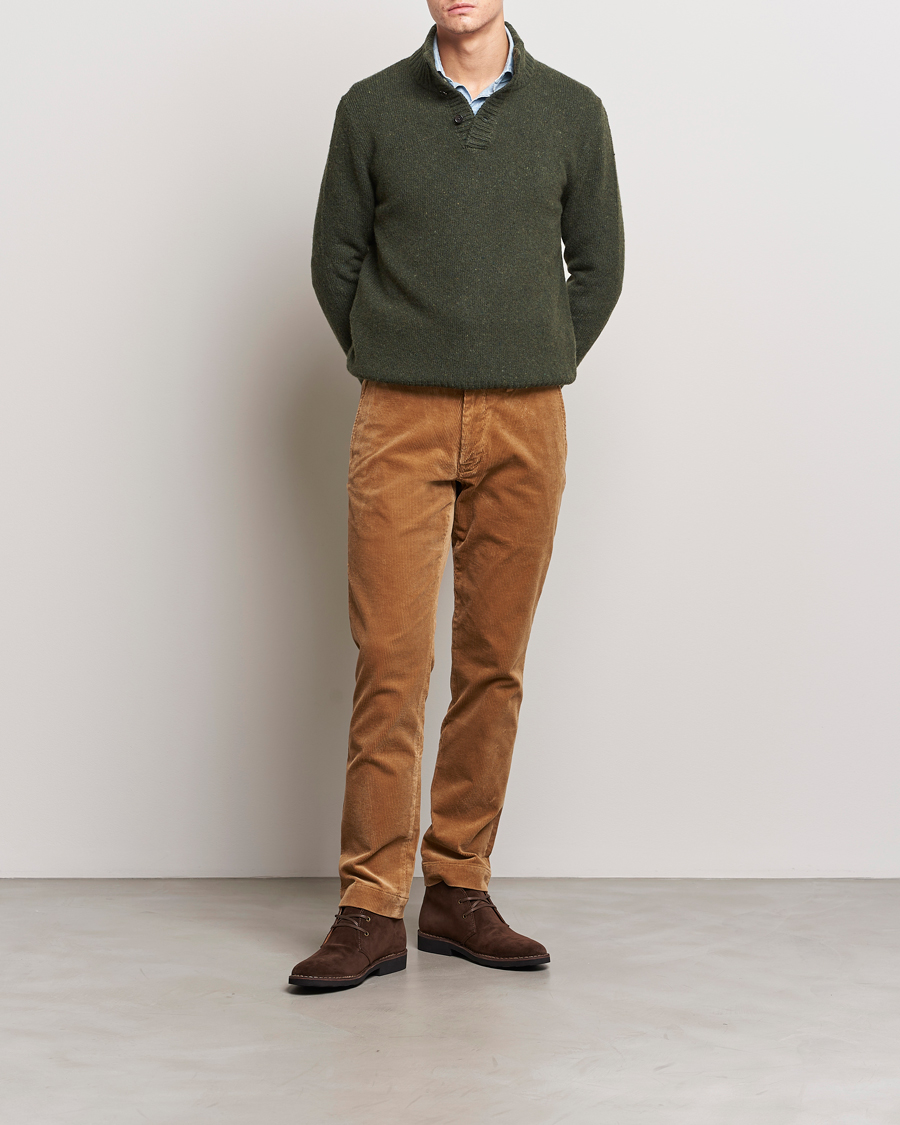 Polo Ralph Lauren Wool Knitted Donegal Moss Green at CareOfCarl.com