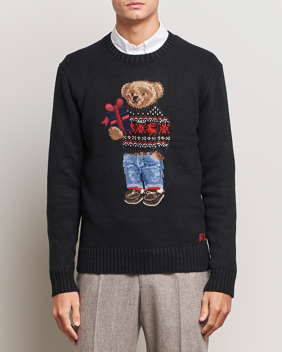 Polo Ralph Lauren Knitted Bear Sweater Black at CareOfCarl.com
