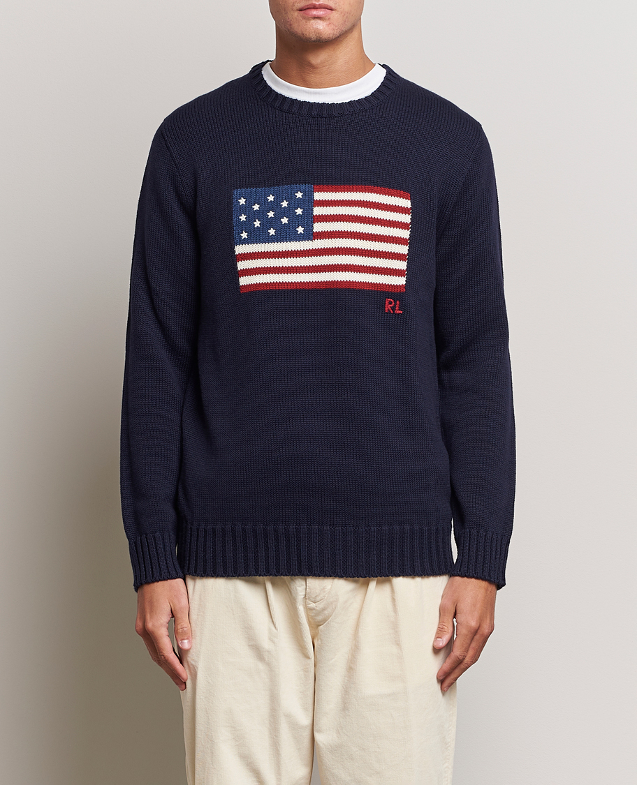Men |  | Polo Ralph Lauren | Cotton Knitted Flag Sweater Hunter Navy