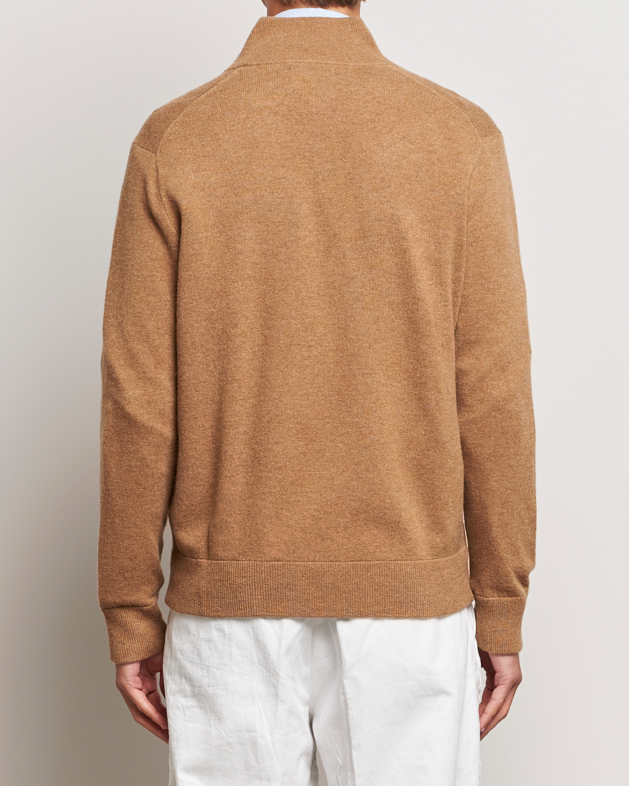 Men | Sweaters & Knitwear | Polo Ralph Lauren | Merino Knitted Full Zip Sweater Latte Brown Heather