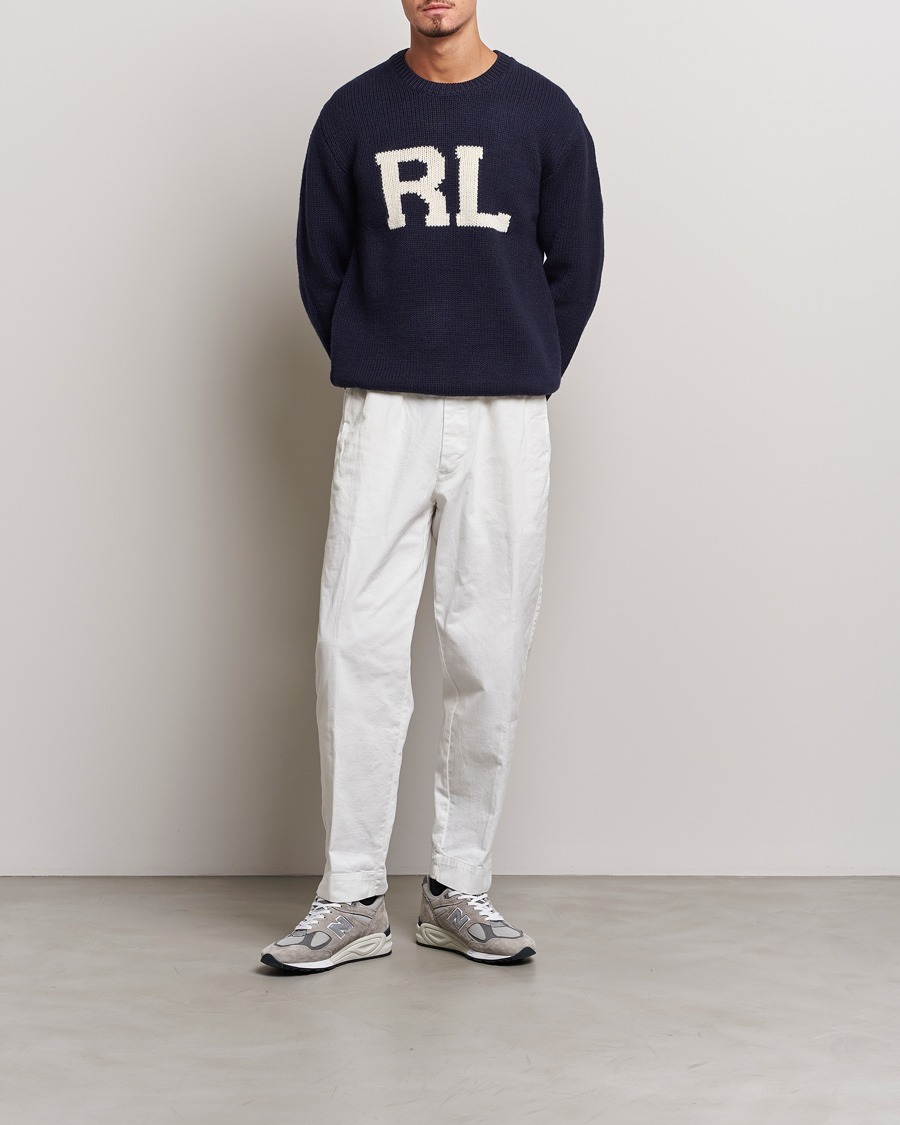 Men | Sweaters & Knitwear | Polo Ralph Lauren | RL Wool Knitted Sweater Hunter Navy
