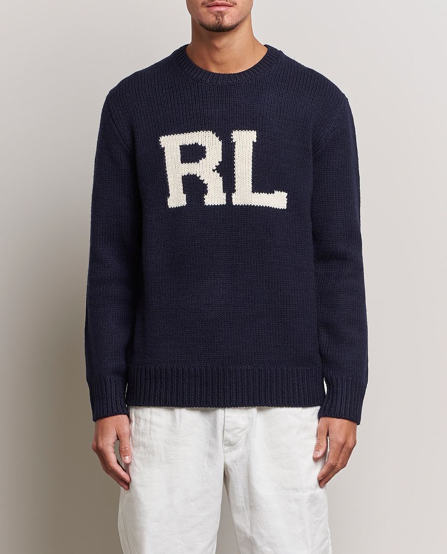 Men | Knitted Jumpers | Polo Ralph Lauren | RL Wool Knitted Sweater Hunter Navy