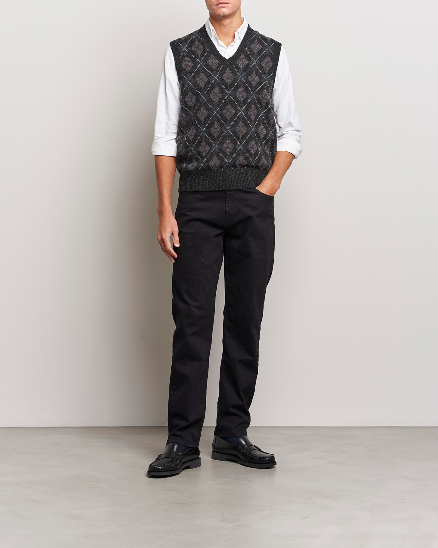 Men | Sweaters & Knitwear | Polo Ralph Lauren | Wool Argyle Slipover Charcoal