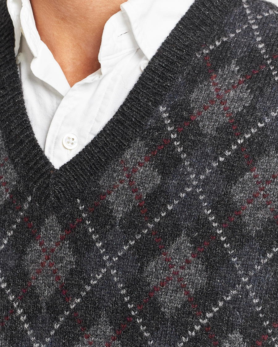 Men | Sweaters & Knitwear | Polo Ralph Lauren | Wool Argyle Slipover Charcoal