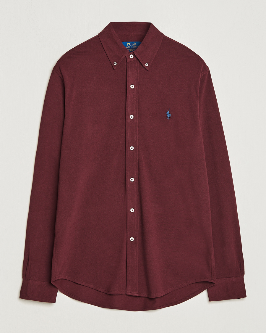 Polo Ralph Lauren Slim Fit Featherweight Mesh Shirt Harvard Wine at CareOfC Polo Ralph Lauren Slim Fit Featherweight Mesh Shirt Harvard Wine at CareOfC