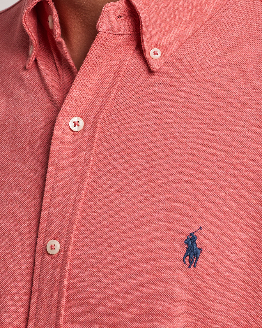 Men | Shirts | Polo Ralph Lauren | Slim Fit Featherweight Mesh Shirt Highland Rose Heather