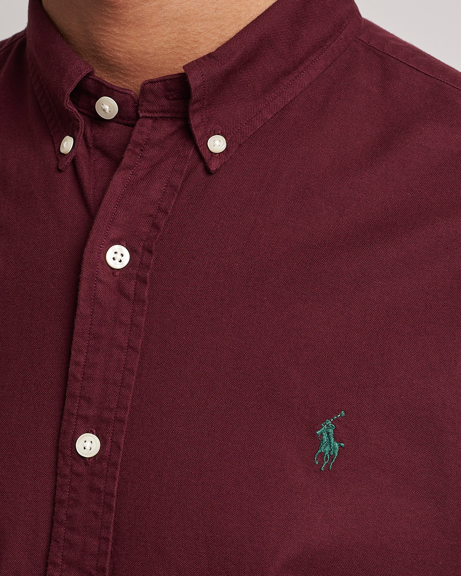 Men | Shirts | Polo Ralph Lauren | Slim Fit Garment Dyed Oxford Harvard Wine