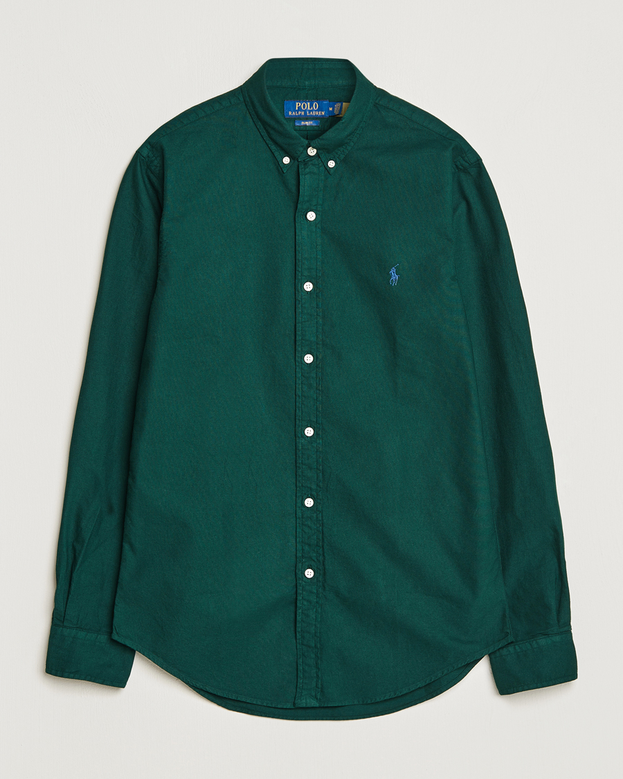 Men | Shirts | Polo Ralph Lauren | Slim Fit Garment Dyed Oxford Moss Agate
