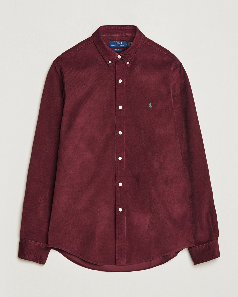 Men | Shirts | Polo Ralph Lauren | Slim Fit Corduroy Shirt Harvard Wine