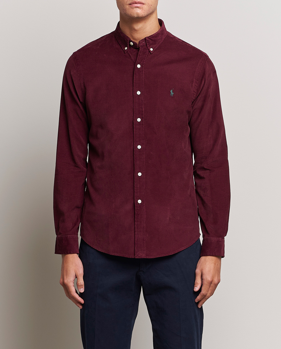 Men | Shirts | Polo Ralph Lauren | Slim Fit Corduroy Shirt Harvard Wine
