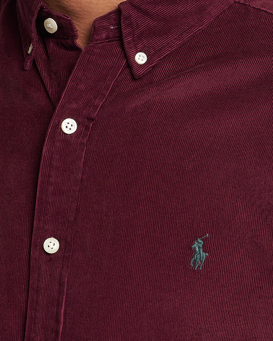 Men | Shirts | Polo Ralph Lauren | Slim Fit Corduroy Shirt Harvard Wine