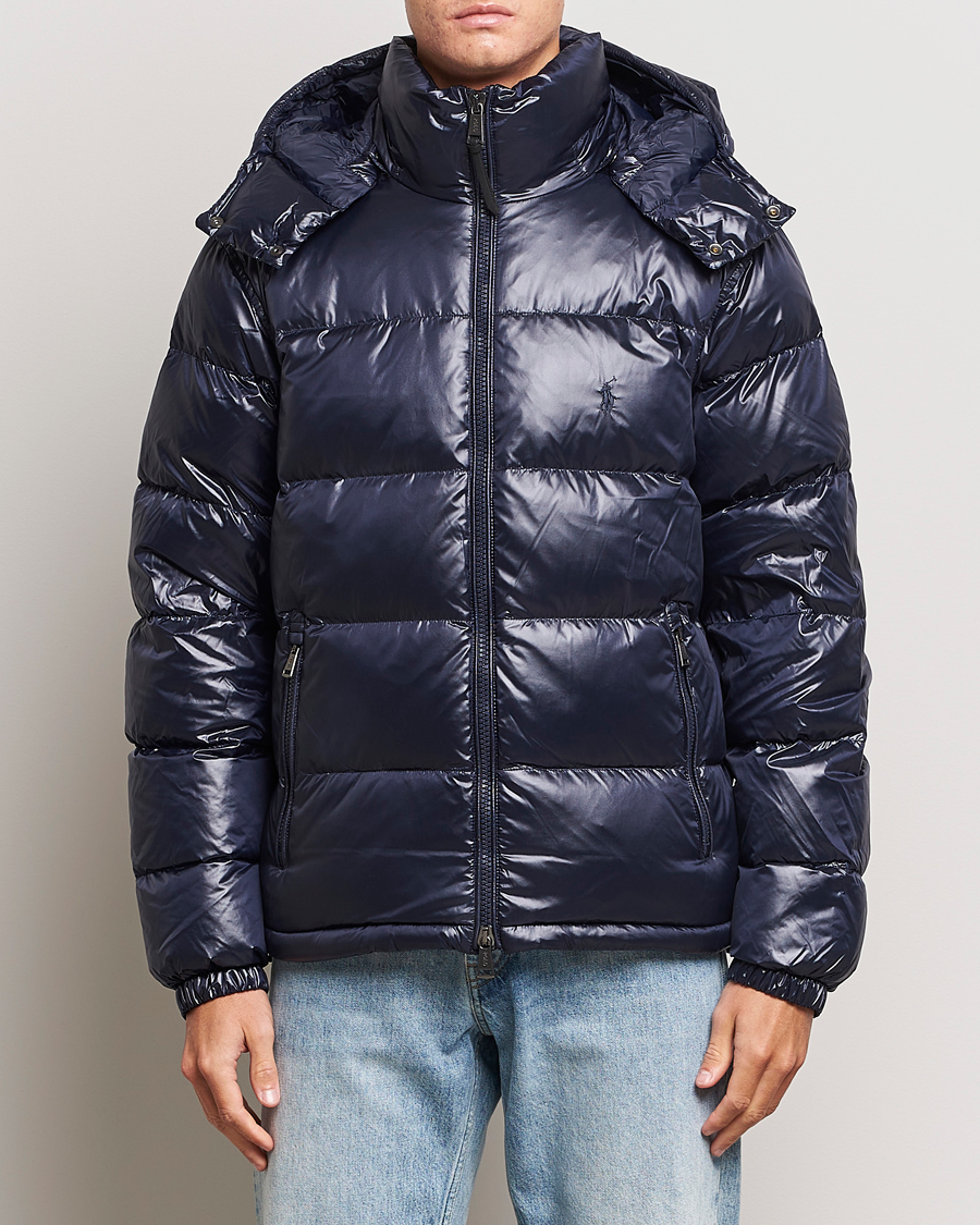 Polo Ralph Lauren Flint Glossy Down Jacket Collection Navy at CareOfCarl.co